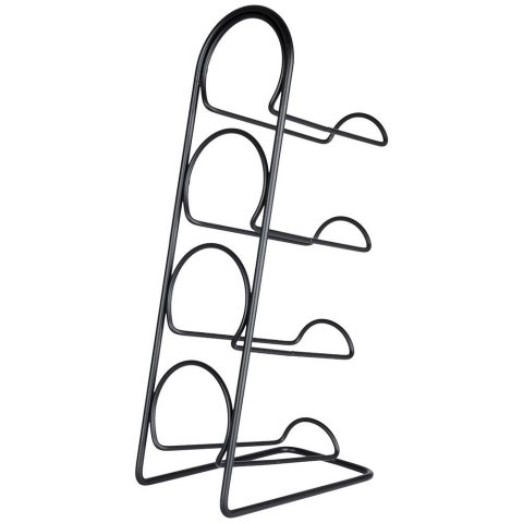 Stojak Półka Regał na Wino Metalowy Czarny 4 Butelki Solidny VILDE 21x43 cm