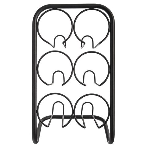Stojak Regał Półka na Wino 6 Butelek Metalowy Czarny ORION 22,5 x 39 cm