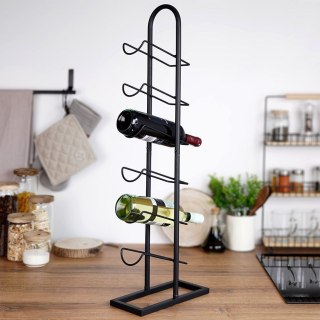 Stojak na Wino Metalowy Czarny 6 Butelek 27x13x84,5 cm