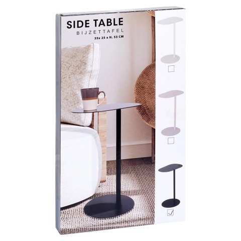 Stolik Kawowy Metalowy Czarny Boczny Minimalistyczny 35 x 25 x 53 cm T4Y