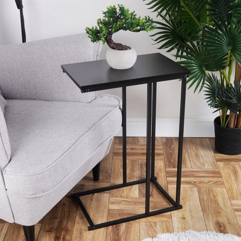 Stolik Kawowy Metalowy Loft Czarny Boczny Uniwersalny ORION 40x26x58 cm