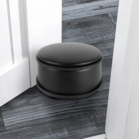 Stoper do Drzwi Ciężki Metalowy Czarny Antypoślizgowy 11,5 cm VILDE