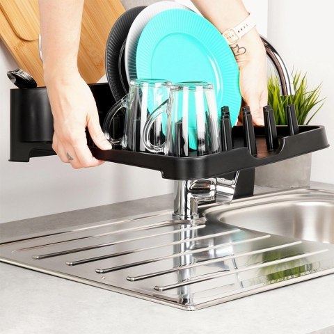 Suszarka na Naczynia Ociekacz Czarny na Sztućce do Blatu 41 cm VILDE