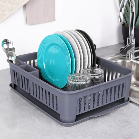 Suszarka na Naczynia Talerze Pojemna Szara ORION 43,5 x 32 x 12 cm