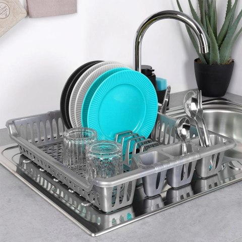 Suszarka na Naczynia Talerze Szara Pojemna ORION 46x37x8,5 cm