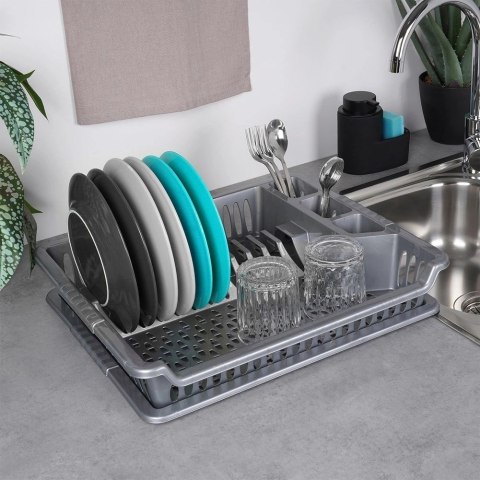 Suszarka na Naczynia Talerze Szara Pojemna ORION 46x37x8,5 cm