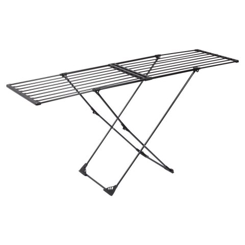 Suszarka na Pranie XXL Rozsuwana z Kółkami Czarna Składana 189 cm VILDE