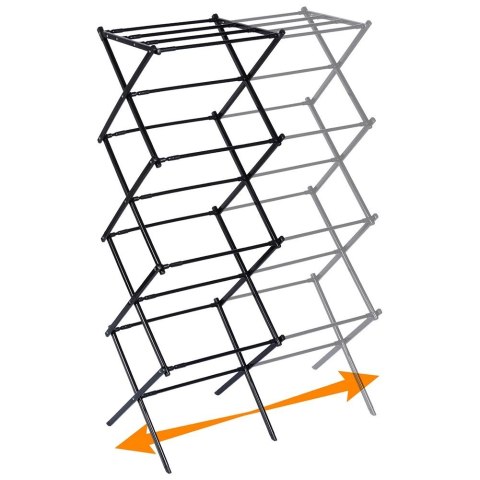Suszarka na Pranie Pionowa Rozsuwana Metal Czarny 14 Prętów 139 cm VILDE