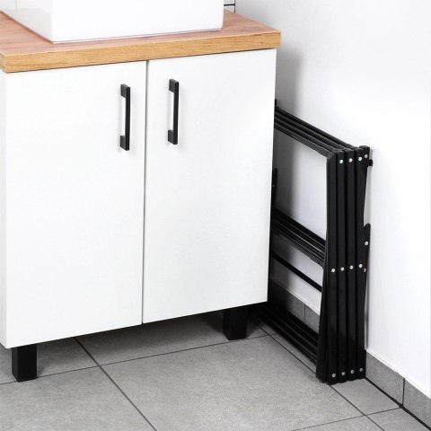 Suszarka na Pranie Pionowa Rozsuwana Metal Czarny 14 Prętów 139 cm VILDE