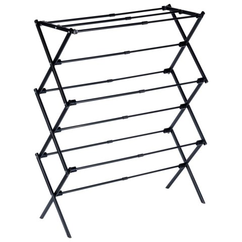 Suszarka na Pranie Ubrania Metalowa Czarna Pionowa Solidna ORION 47-78x94cm