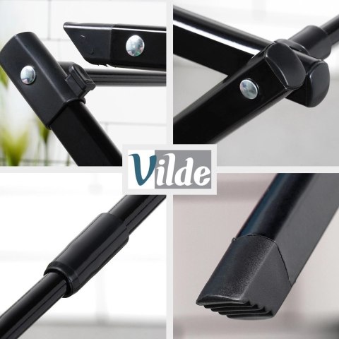 Suszarka na Pranie Ubrania Metalowa Czarna Pionowa Solidna ORION 47-78x94cm