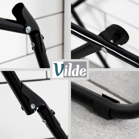 Suszarka na Pranie Ubrania Składana Metalowa Czarna VILDE 93 x 43 x 88 cm