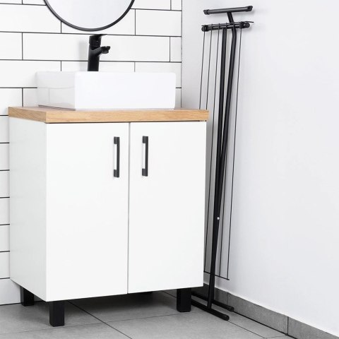 Suszarka na Pranie Ubrania Składana Metalowa Solidna Czarna VILDE 91 x 84cm