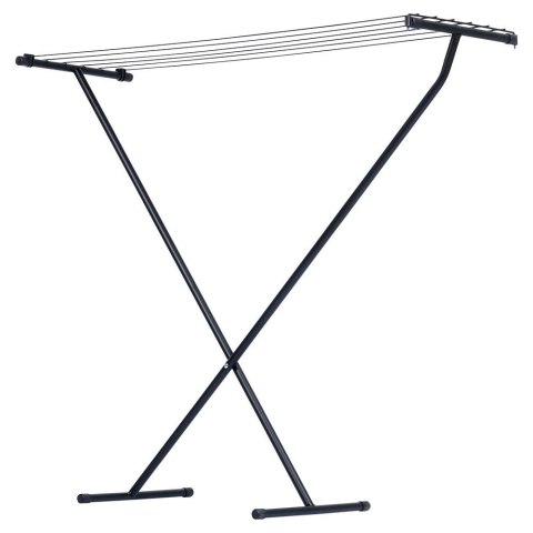 Suszarka na Pranie Ubrania Składana Metalowa Solidna Czarna VILDE 91 x 84cm