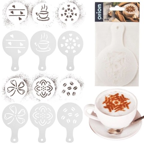 Szablony do Kawy i Deserów 6 el. do Ozdabiania Ciast Ciasteczek ORION