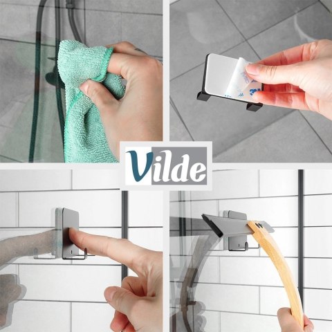 Ściągaczka do Szyb VILDE Bambusowy Uchwyt Montaż bez Wiercenia