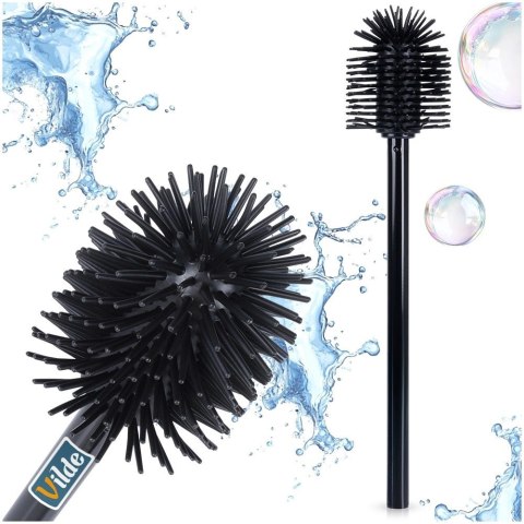 Szczotka Silikonowa Zapasowa do WC Czarny Uchwyt Łazienkowa 35 cm VILDE