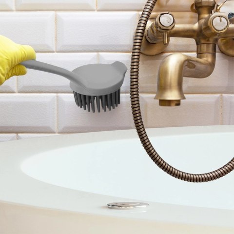 Szczotka Silikonowa do Mycia Naczyń Ze Skrobakiem Szara 22,5 cm ORION