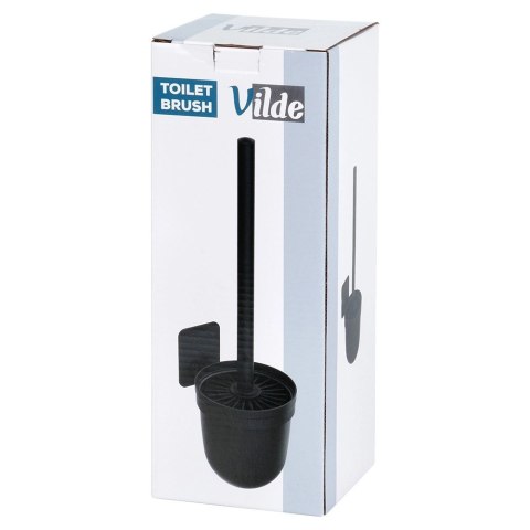 Szczotka Silikonowa do WC Wisząca Naścienna Czarna z Pojemnikiem VILDE
