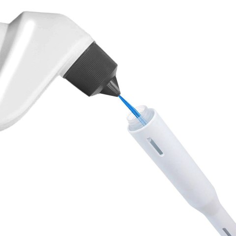 Szczotka Silikonowa do WC z Dozownikiem Płynu i Stojakiem Biała 40 cm VILDE