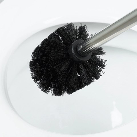 Szczotka Zapasowa do Toalety WC Czarne Włosie Stalowy Uchwyt 35 cm VILDE