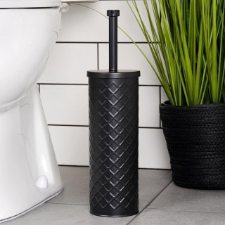 Szczotka do Toalety Ze Stojakiem Metalowa Czarna Ozdobny Pojemnik VILDE