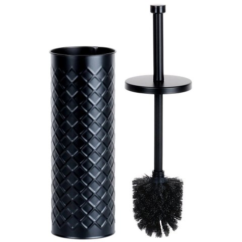 Szczotka do Toalety Ze Stojakiem Metalowa Czarna Ozdobny Pojemnik VILDE