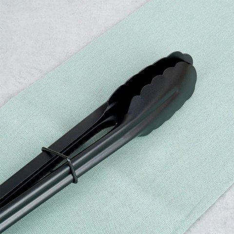 Szczypce Kuchenne Stalowe Czarne do Grillowania z Blokadą 31 cm EH