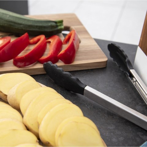 Szczypce Kuchenne Stalowe Silikonowe Uniwersalne z Blokadą ORION 27 cm