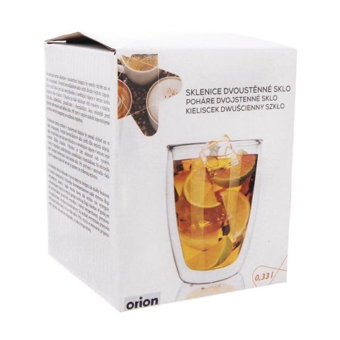 Szklanka Termiczna Latte Szklana 330 ml ORION Podwójna Ścianka 8 x 8 cm
