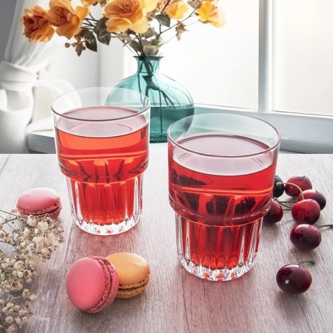 Szklanka Uniwersalna do Napojów Grube Szkło Ryflowane 320 ml ORION