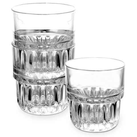 Szklanka do Napojów Wody Sztaplowana Żłobione Dno 200 ml ORION