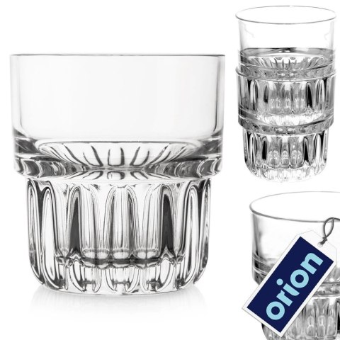 Szklanka do Napojów Wody Sztaplowana Żłobione Dno 200 ml ORION