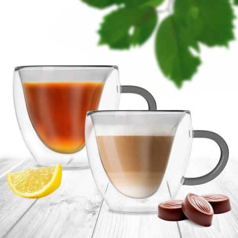 Szklanki Termiczne Zestaw 2 szt. 280 ml ORION Podwójna Ścianka Serce