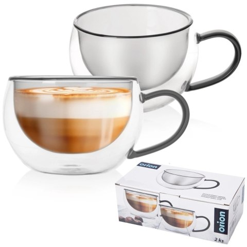 Szklanki Termiczne Zestaw 2 szt. 300 ml ORION Podwójna Ścianka z Uchwytem