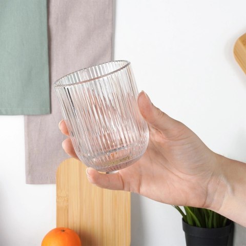 Szklanki Zestaw 6 szt. 250 ml VILDE Ryflowane Szkło do Zmywarki 7,5 x 7,5cm
