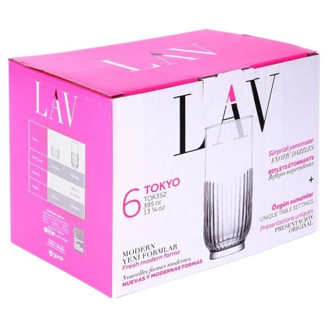 Szklanki do Napojów Soku Wody Wysokie 380 ml Zestaw 6 szt. ORION