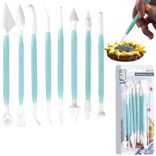 Szpatułki do Dekoracji Tortów Zestaw 8 el. VILDE do Mas Cukierniczych