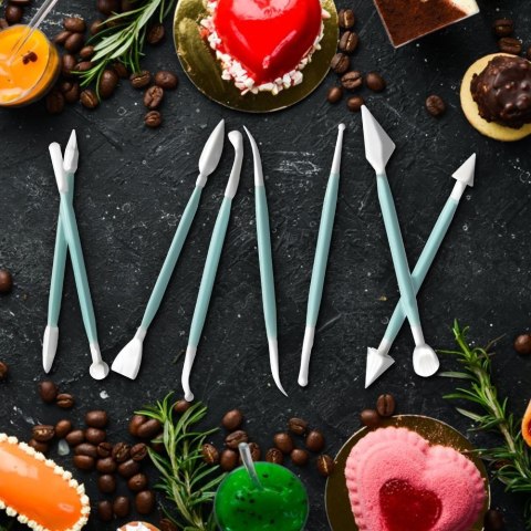 Szpatułki do Dekoracji Tortów Zestaw 8 el. VILDE do Mas Cukierniczych