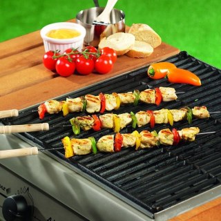 Szpikulce do Szaszłyków Stalowe 4 szt. 38,5 cm BBQ Uchwyt Drewniany