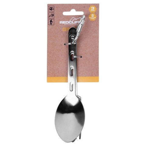 Sztućce Turystyczne Stalowe 3 el. REDCLIFFS z Karabińczykiem