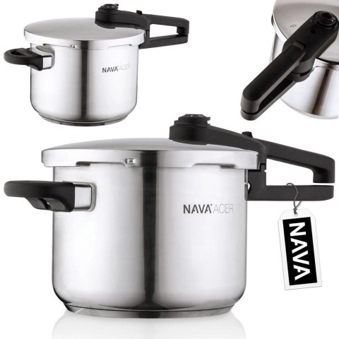 Szybkowar Stalowy Ciśnieniowy Indukcja Gaz NAVA Acer 6 L