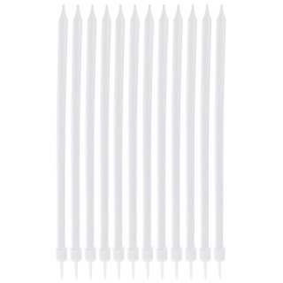 Świeczki do Tortu Długie 12 szt. 14,5 cm ORION Białe z Podstawkami