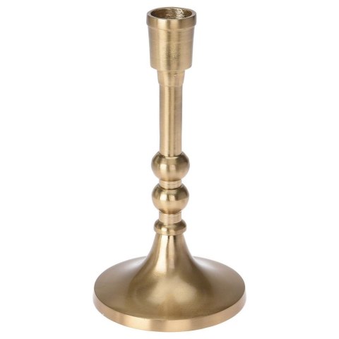 Świecznik Aluminiowy Stojak na Długą Świecę Świeczkę Złoty ORION 17 cm