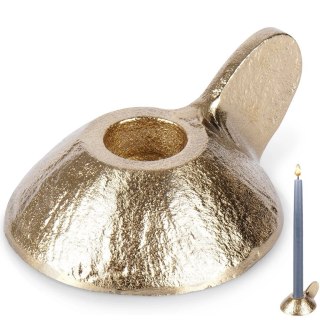 Świecznik na Długą Świecę Aluminium Złoty HOME STYLING COLLECTION LOFT