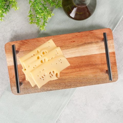 Taca Deska do Serwowania Drewniana Przekąsek z Uchwytami VILDE 30x15,5 cm