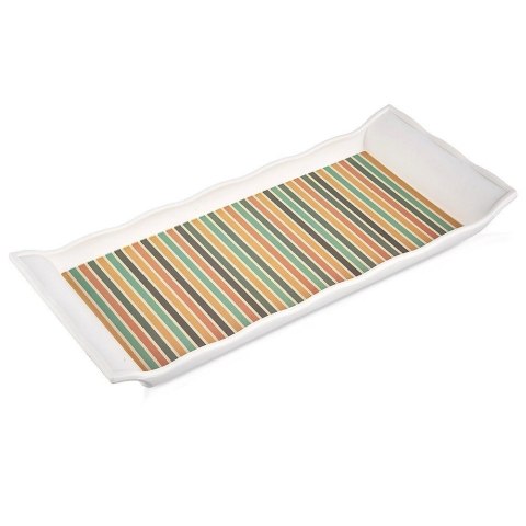 Taca do Serwowania 29,5 x 13 cm ORION Tworzywo Wzór Pasy Kolorowe