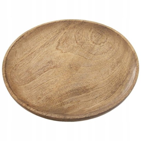 Taca do Serwowania Drewniana MANGO Okrągła 30 cm ORION Dekoracyjna
