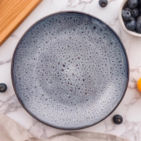 Talerz Deserowy Ceramiczny Fioletowy GLAZE 20,5 cm ORION Szkliwiony