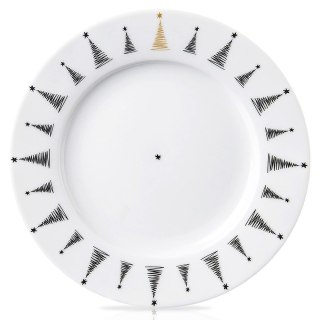 Talerz Deserowy Porcelanowy CHOINKA 20 cm ORION Dekor Świąteczny